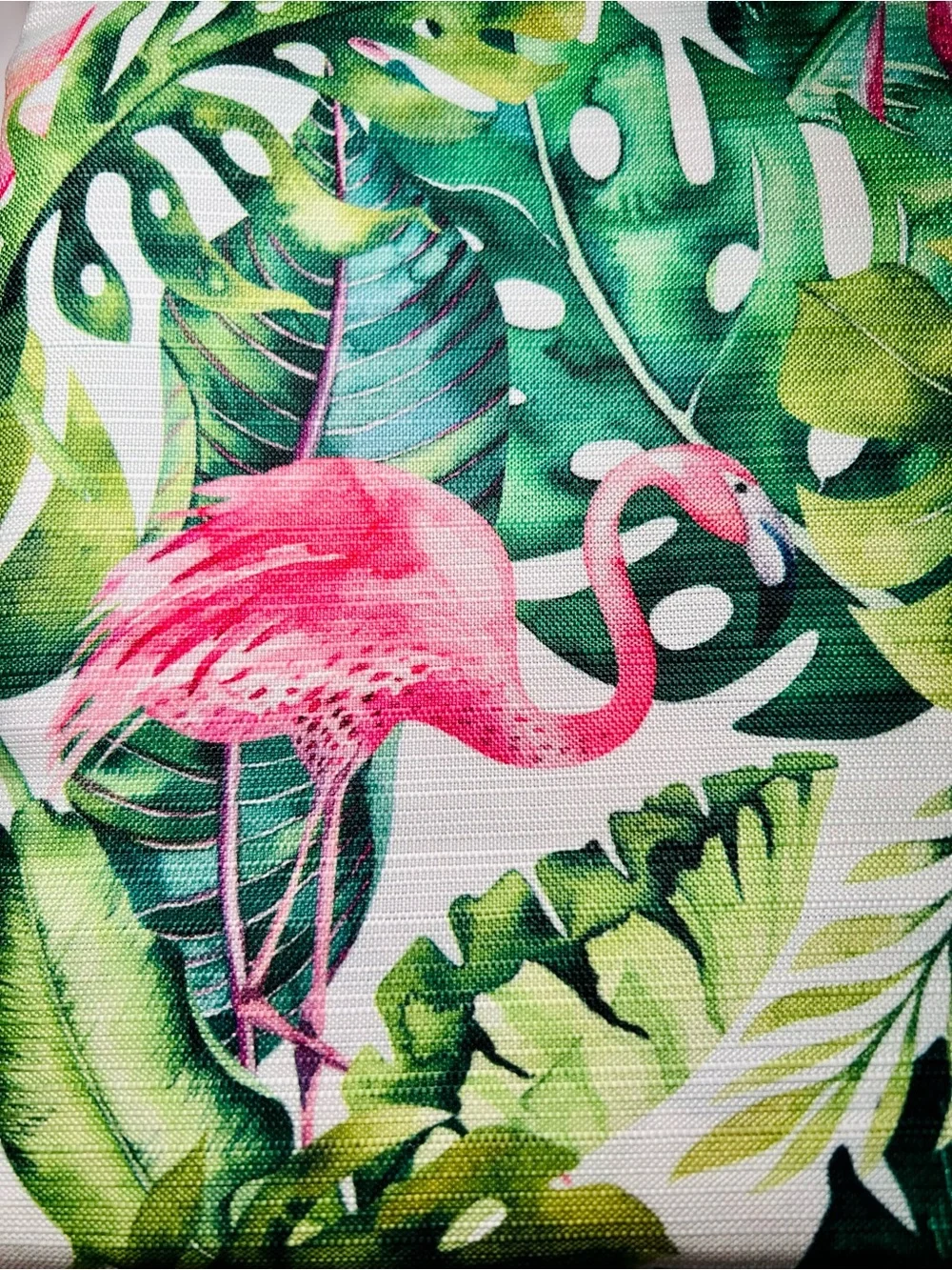 Flamingo Tropics Fabric Shower Curtain Tropical Pink Flamingos Green Leaves